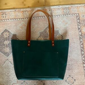 Portland Leather Goods Large Tote in Caribbean.